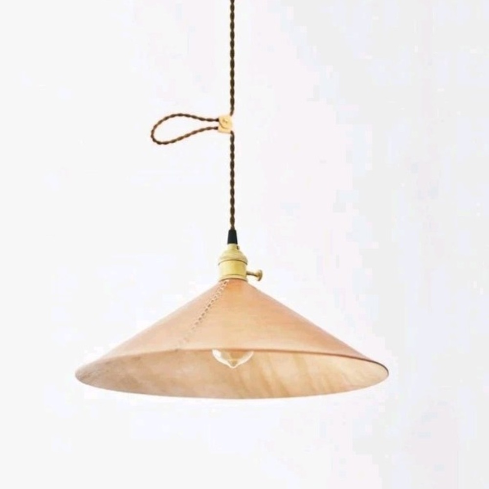 Leather Pendant Light - Leather Cone Lighting Chandelier - Home Improvement